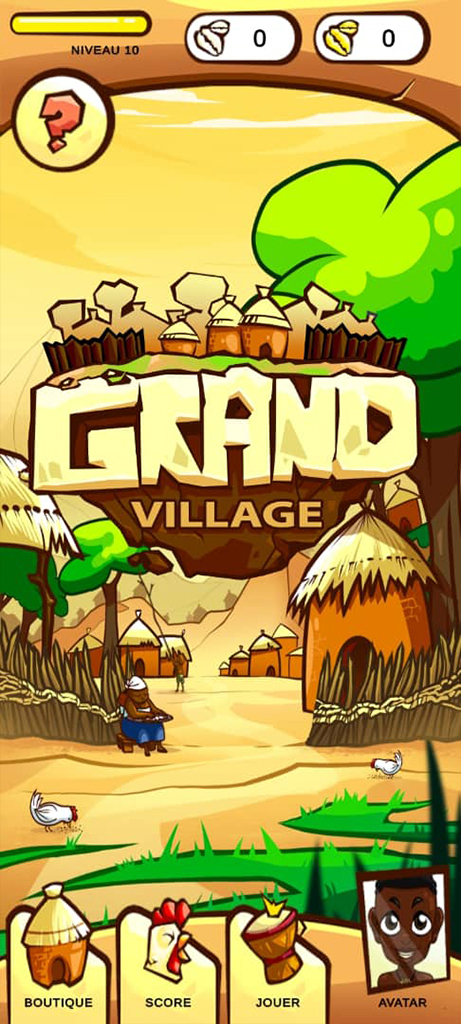 Menu du jeu Grand Village