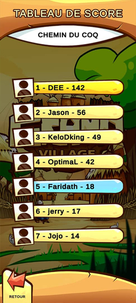 Tableau de score Grand Village